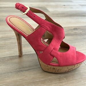Nine West Cork Platform High Heel in Suede - Salmon 7 1/2 (Never Worn) $25.00